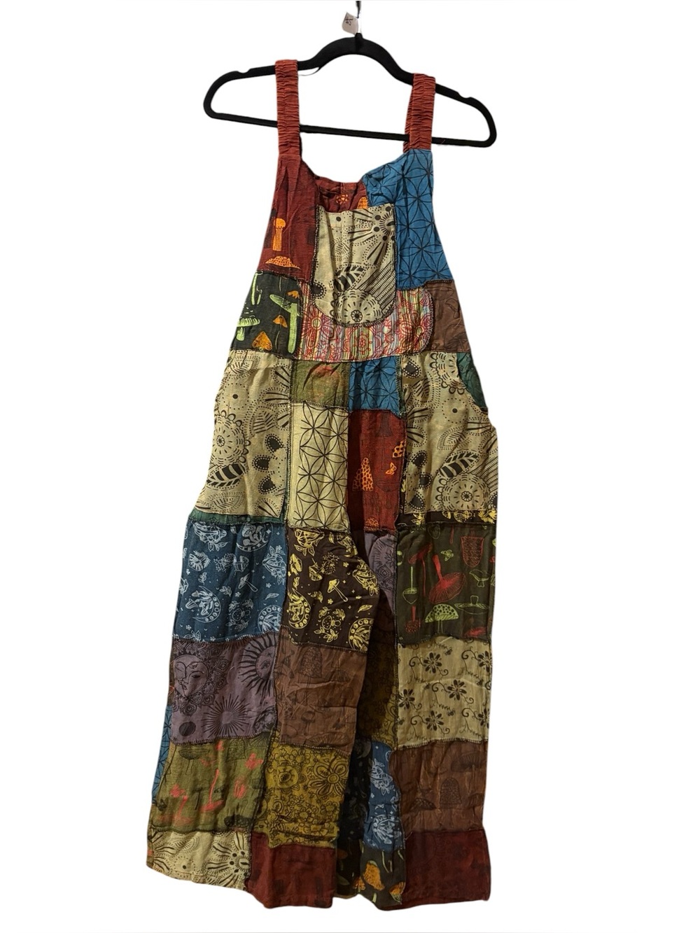 #5 NWT 100% cotton patchwork overalls